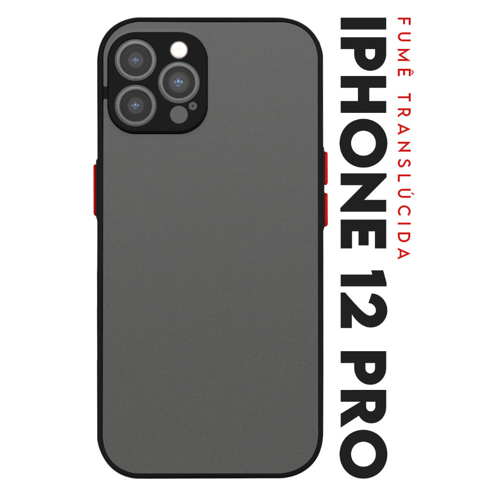 Case Capinha Case Anti Impacto Space Acrílico Translucida Fumê Protetora para IPhone 12 Pro tela 6.1 pol
