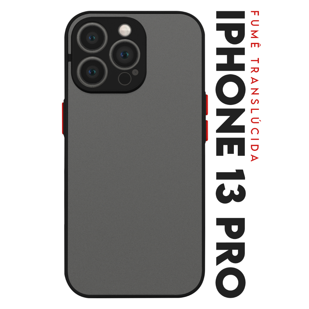 Case Capinha Case Anti Impacto Space Acrílico Translucida Fumê Protetora para IPhone 13 Pro tela 6.06 pol