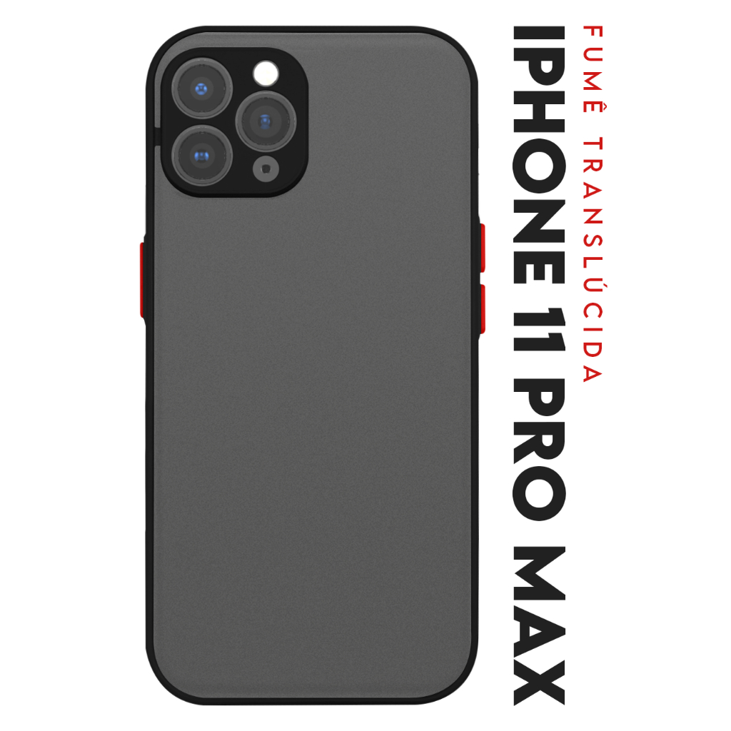 Case Capinha Case Anti Impacto Space Acrílico Translucida Fumê Protetora para IPhone 11 Pro Max tela 6.7 pol