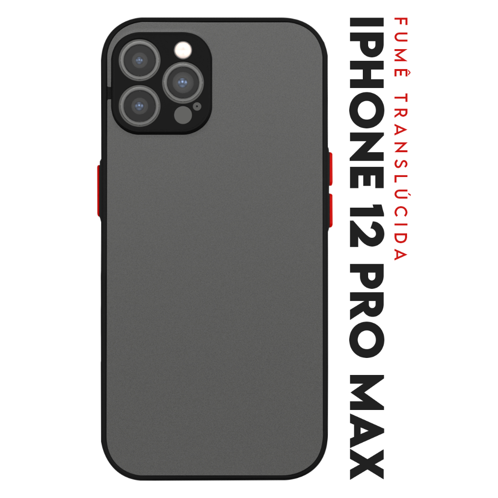 Case Capinha Case Anti Impacto Space Acrílico Translucida Fumê Protetora para IPhone 12 Pro Max tela 6.7 pol