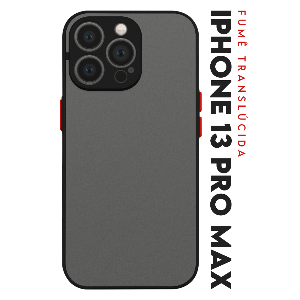 Case Capinha Case Anti Impacto Space Acrílico Translucida Fumê Protetora para IPhone 13 Pro Max tela 6.7 pol