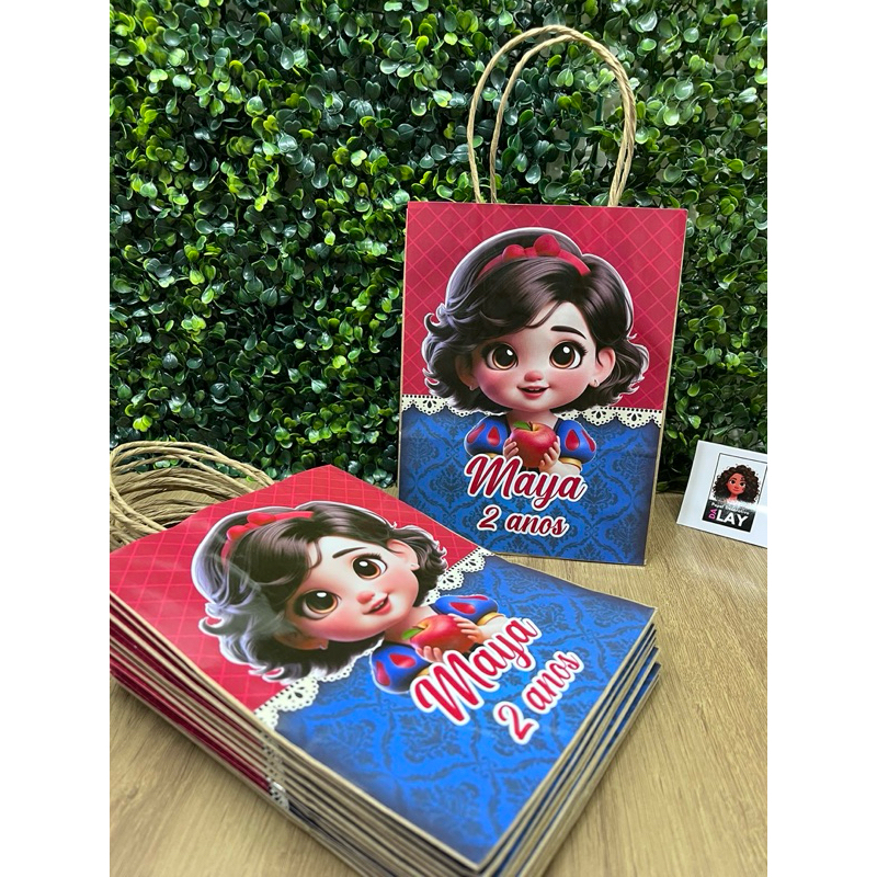 Sacola kraft personalizada-Branca de Neve baby