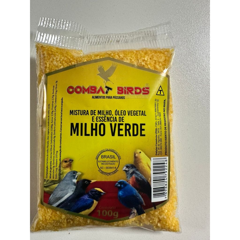 MILHO VERDE - MISTURA DE MILHO VERDE, ÓLEO VEGETAL E ESSÊNCIA - RAÇÃO PARA PÁSSARO 5KG