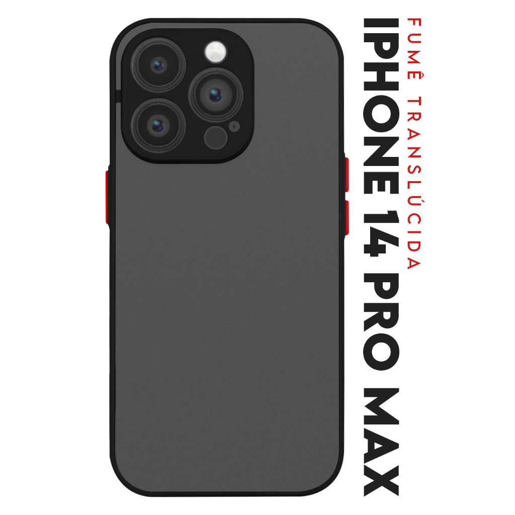 Case Capinha Case Anti Impacto Space Acrílico Translucida Fumê Protetora para IPhone 14 Pro Max tela 6.7 pol