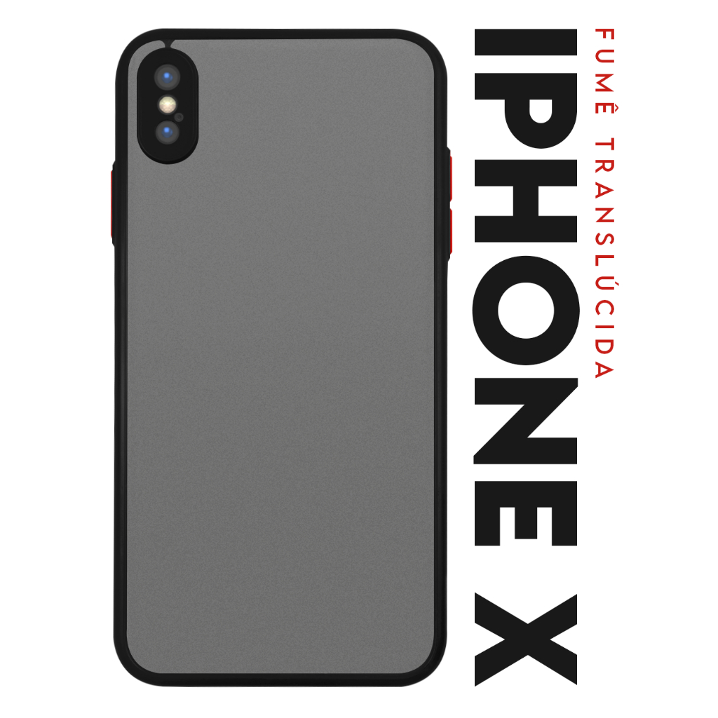 Case Capinha Case Anti Impacto Space Acrílico Translucida Fumê Protetora para IPhone X XS tela 5.8 pol