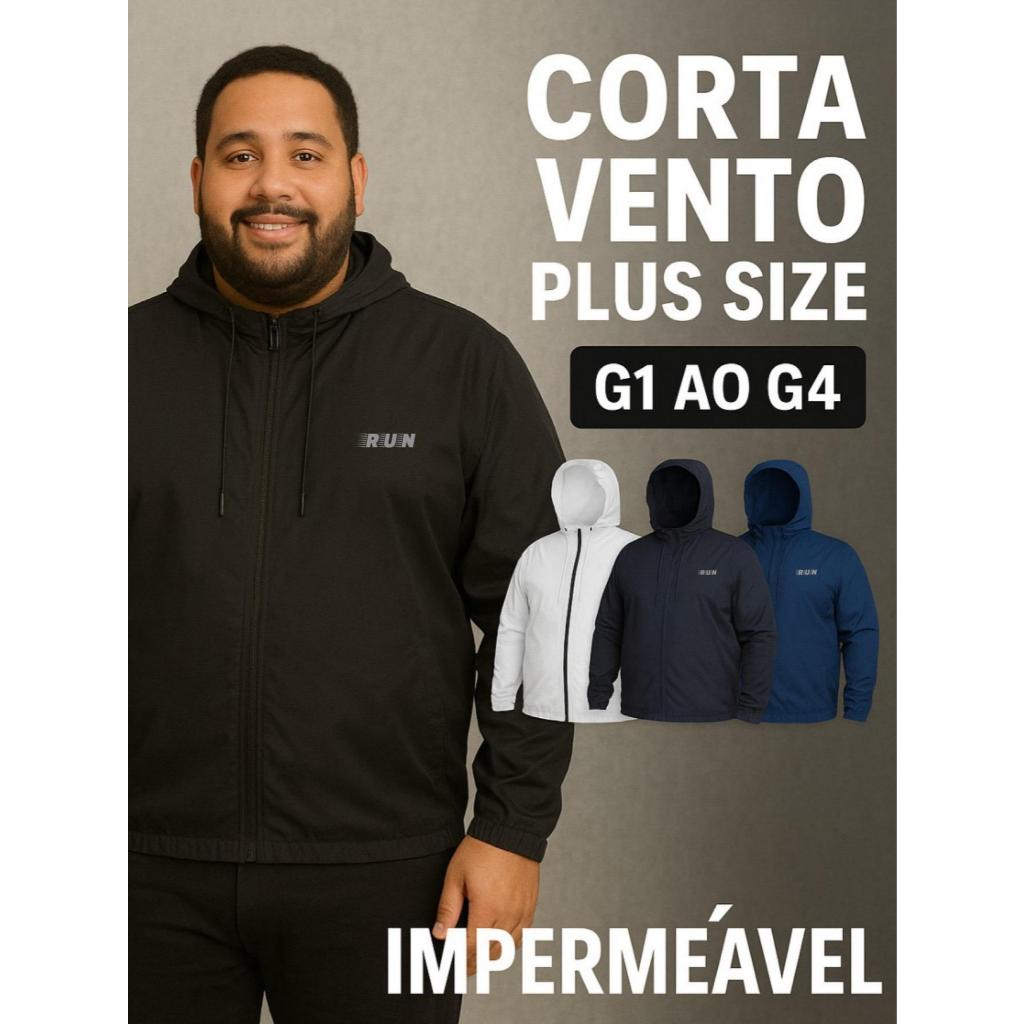 Jaqueta Blusa Corta Vento Run Training Plus Size M ao G4 Impermeável Outono e Inverno Masculina