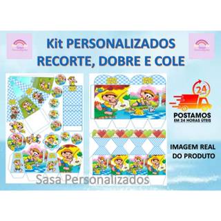 TEMA CHICO BENTO  OU ARRAIA CHICO BENTO LEMBRANCINHA PERSONALIZADA 80/160 ITENS COM OU SEM NOME em Oferta na Shopee