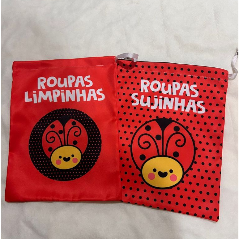 Saquinhos Organizadores – "Roupas Limpinhas" e "Roupas Sujinhas" em Oferta na Shopee