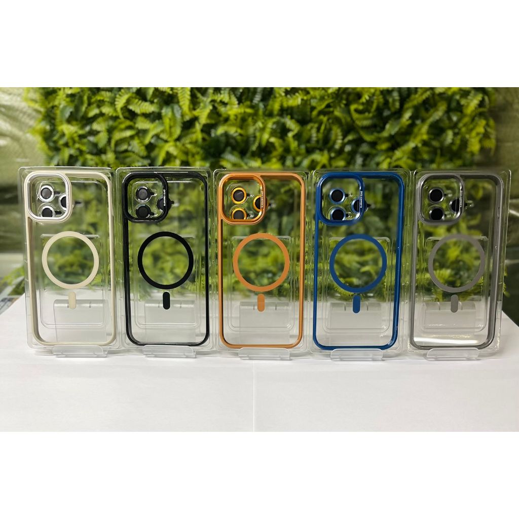 CAPA ACRILÍCA TRANSPARENTE MAGSAFE LATERAIS ESTILO COURO PRA IPHONE em Oferta na Shopee