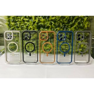 CAPA ACRILÍCA TRANSPARENTE MAGSAFE LATERAIS ESTILO COURO PRA IPHONE em Oferta na Shopee