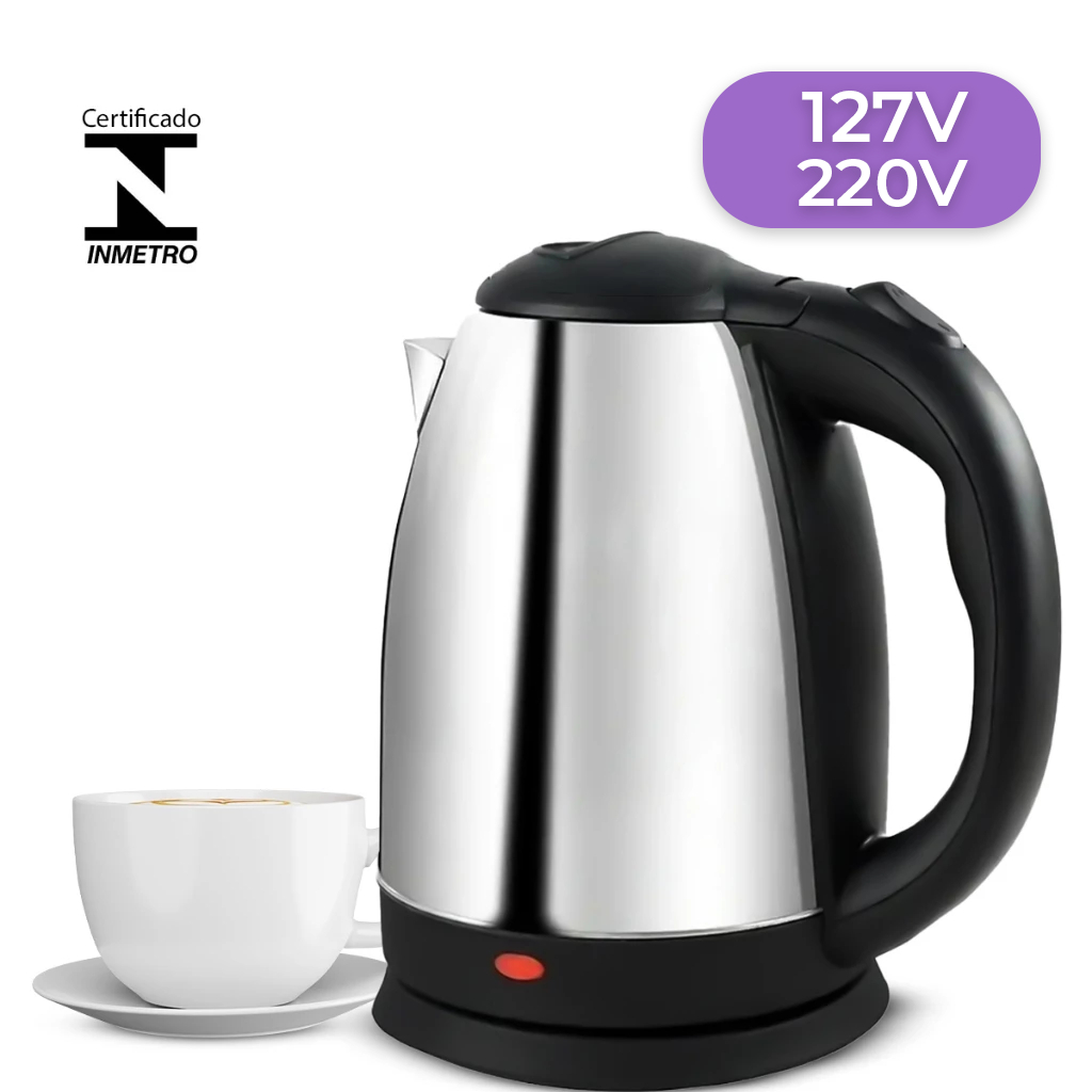 Chaleira Elétrica Térmica Bule Com Tampa Inox 1,8L