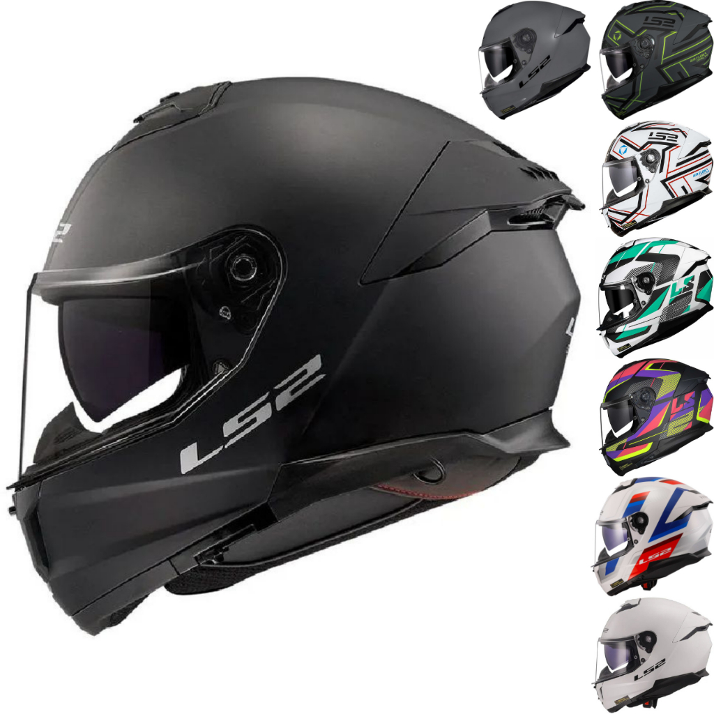 Capacete LS2 Stream 2 FF808 C/ Óculos Solar Interno e Narigueira Alta