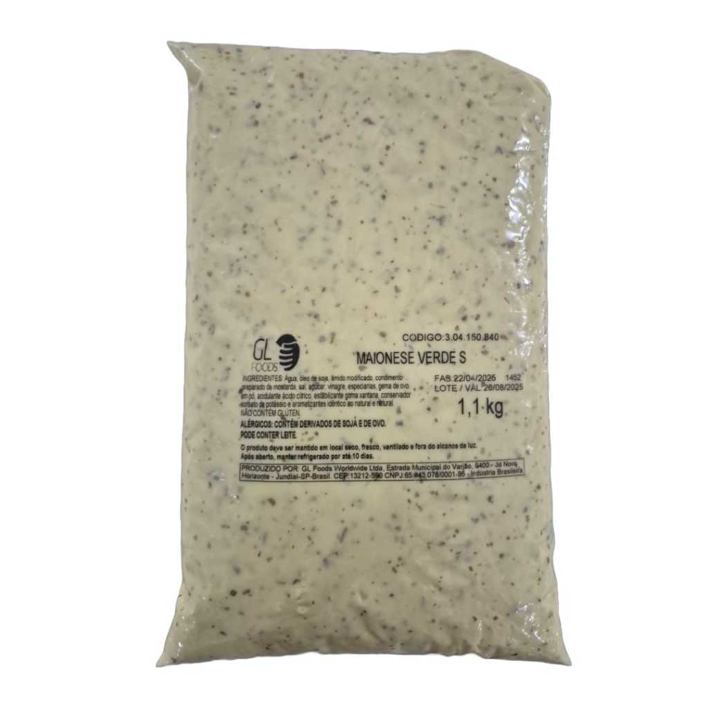 BAG MOLHO CREMOSO MAIONESE TEMPERADA 1.1KG - Hamburguerias/Bisnaga para molho/Maionese verde/Comida americana/Fast foods