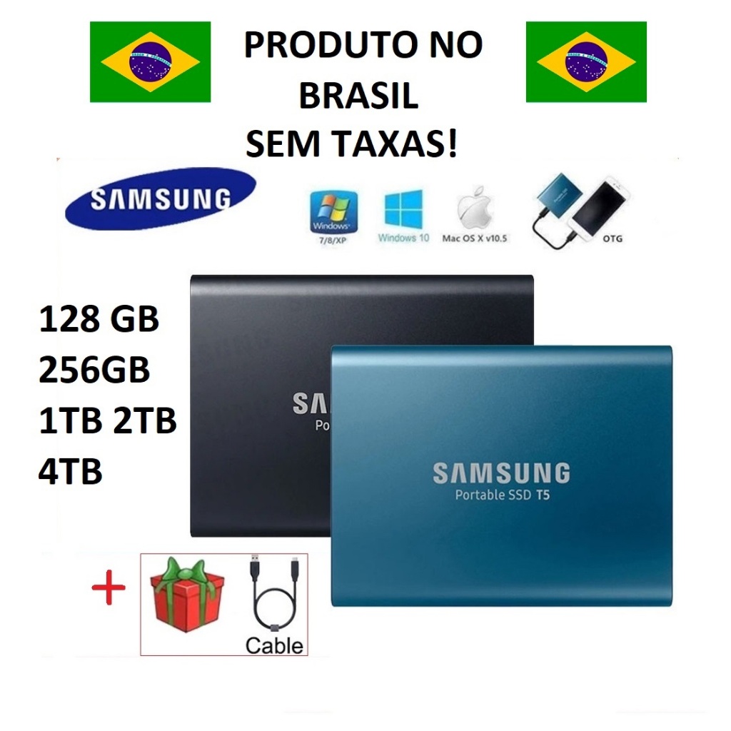 Ssd Externo Portátil Samsung T5 1TB 2TB 4TB USB 3.0 Unidade De Disco Rígido De A