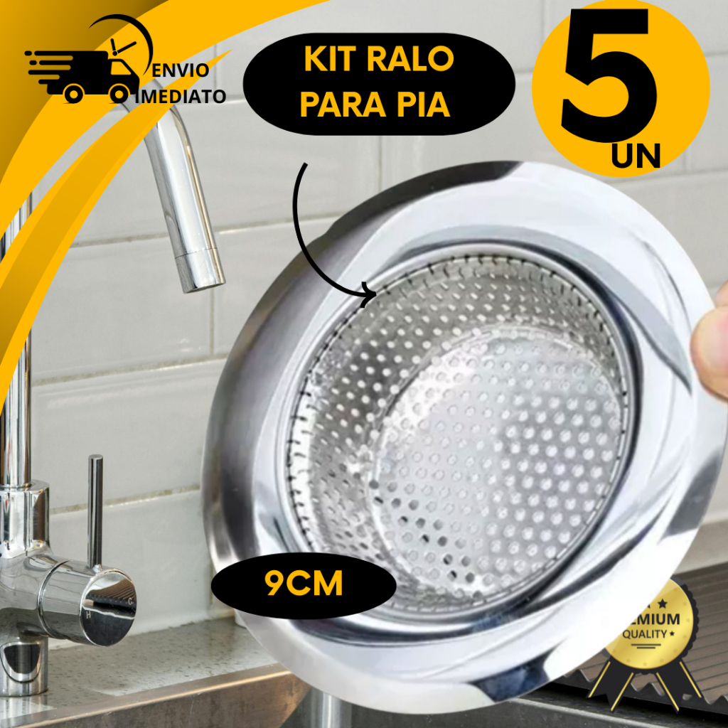 Filtro de Pia Inox Ralo Antientupimento Cestinha Removível Ralo com Tela Cata Residuos com cestinha