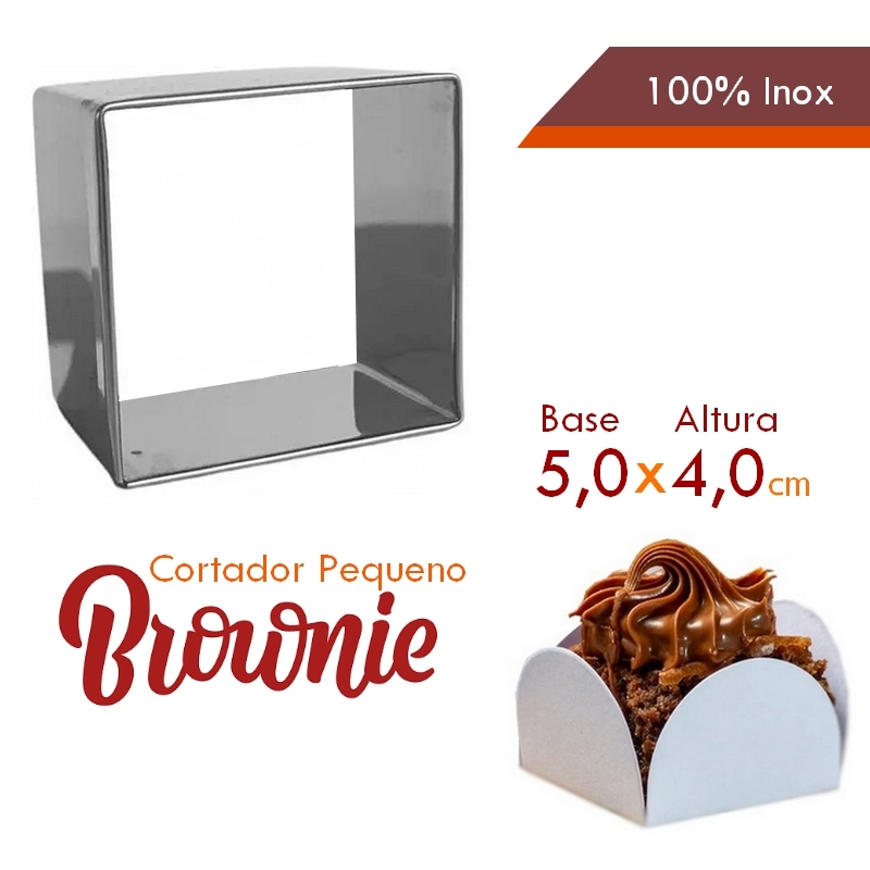Cortador De Cortador Brownie 5 x4cm -   P/ Bolos, Biscoito e Massas -100% inox em Oferta na Shopee