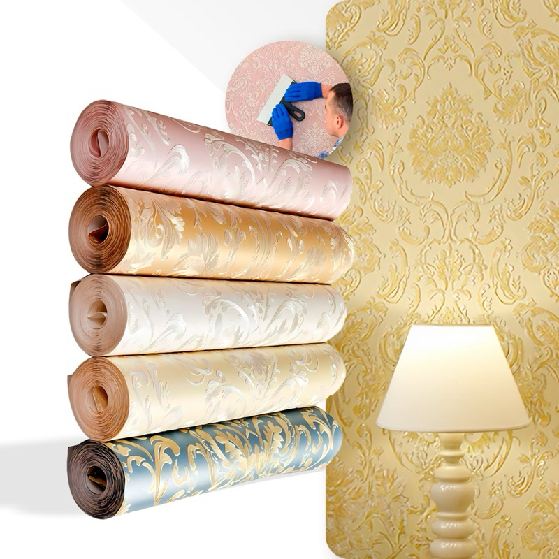 Papel de parede autocolante textura em auto relevo luxo em Oferta na Shopee