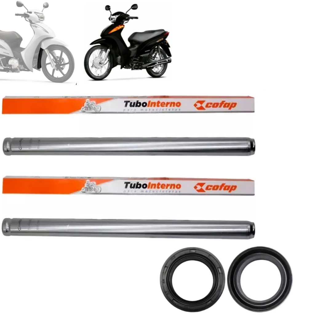 Par Tubo Cilindro Interno Bengala + Retentor Honda BIZ 125 2005 2006 2007 2008 2