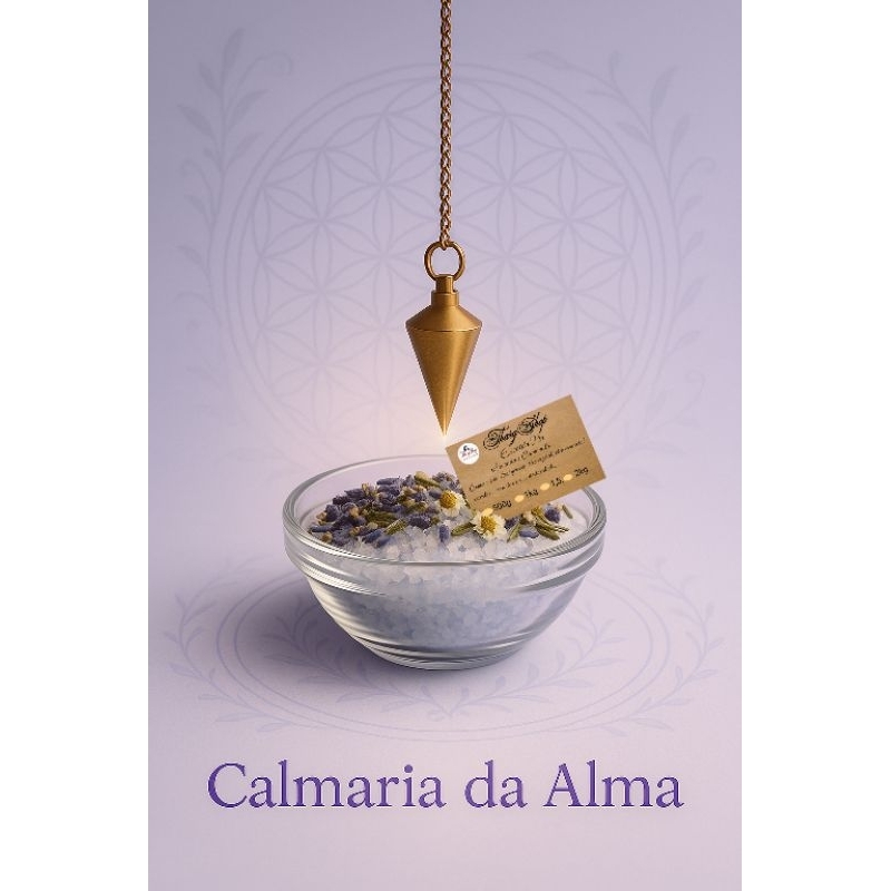 Calmaria da Alma – Escalda Pés Terapêutico 1kg c  Lavanda, Camomila e Melissa Programado c  Pêndulo p Paz e Equilíbrio