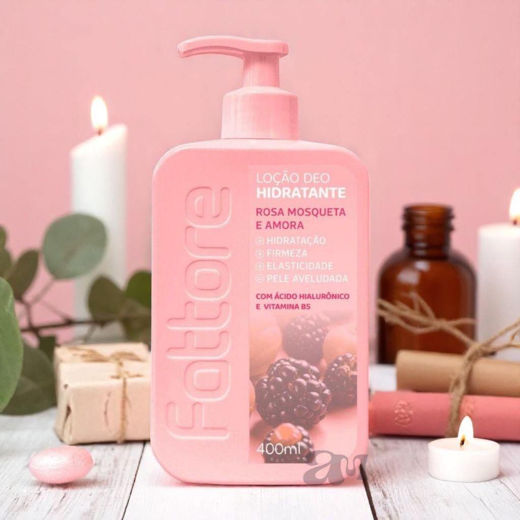 Hidratante Corporal Fattore 400ml Loção deo – Rosa Mosqueta, Morango, Ameixa ou Baunilha