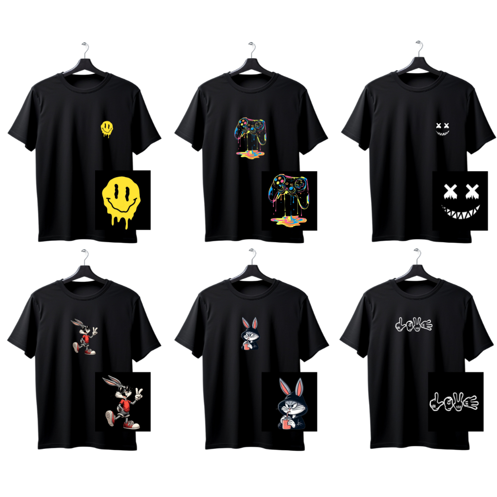 kit 5 Camiseta masculina Camisa preta tshirt De Algodão 30.1 leve e confortável manga curta