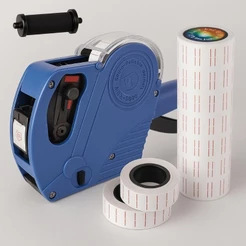 Kit Etiquetadora de Preço 8 Dígitos+10 Rolo Etiquetas. +Rolo de Tintas MX 5500. Entrega Rápida.