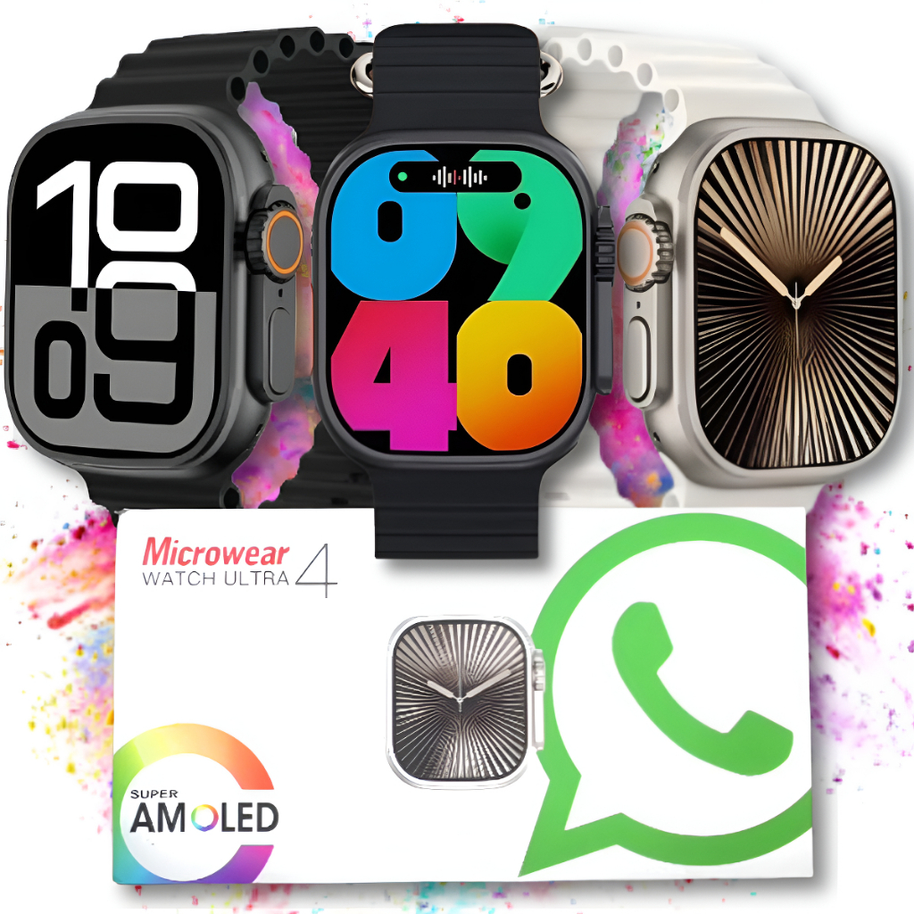 Relógio Smartwatch U4 Plus 49MM MICROWEAR Lançamento ULTRA GPS NFC Whatsapp Chat GPT
