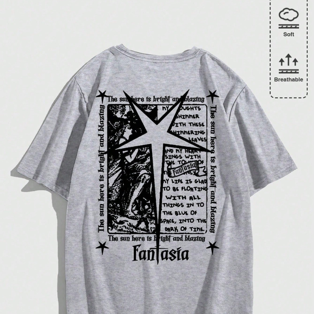 Camiseta Grunge Punk Fantasia Frases Estrela Street Camisa 100% Algodão Envio em 24hrs Após a Compra!