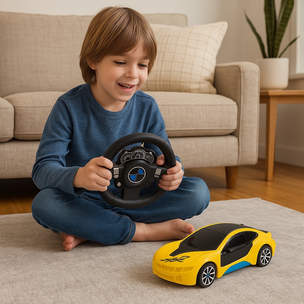 Brinquedo Carrinho de Controle Remoto c/ Luz 3 Funções Controle Volante - Barato Sortido Presente Criança