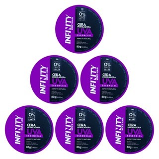 Kit 6x Cera Modeladora Uva 80g Infinity Looks Hair | Fixação Forte | Brilho Intenso | Sem Frizz | Controle Total