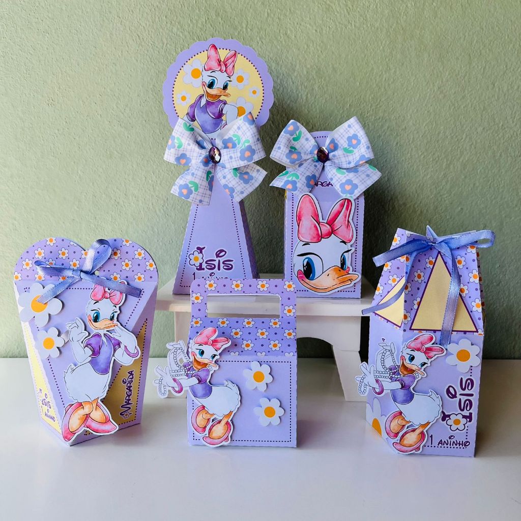 Kit Festa - Lembrancinhas Personalizadas Margarida Disney - Caixinha Personalizada - Papelaria Personalizada