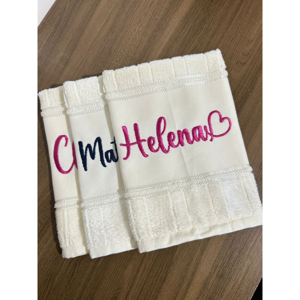 Kit 3 toalhas de boca personalizadas