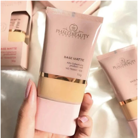 Base Líquida Matte PhalleBeauty 30g - Alta Cobertura e NO TRANSFER