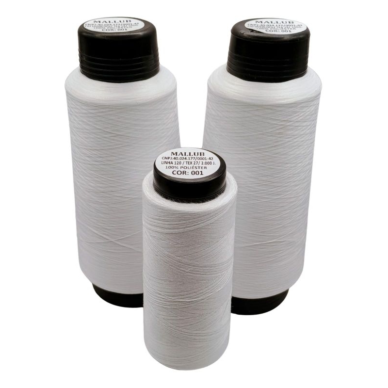 kit 2 fios com 100g overlock 100% poliéster + 1 linha de reta 2.000j em Oferta na Shopee