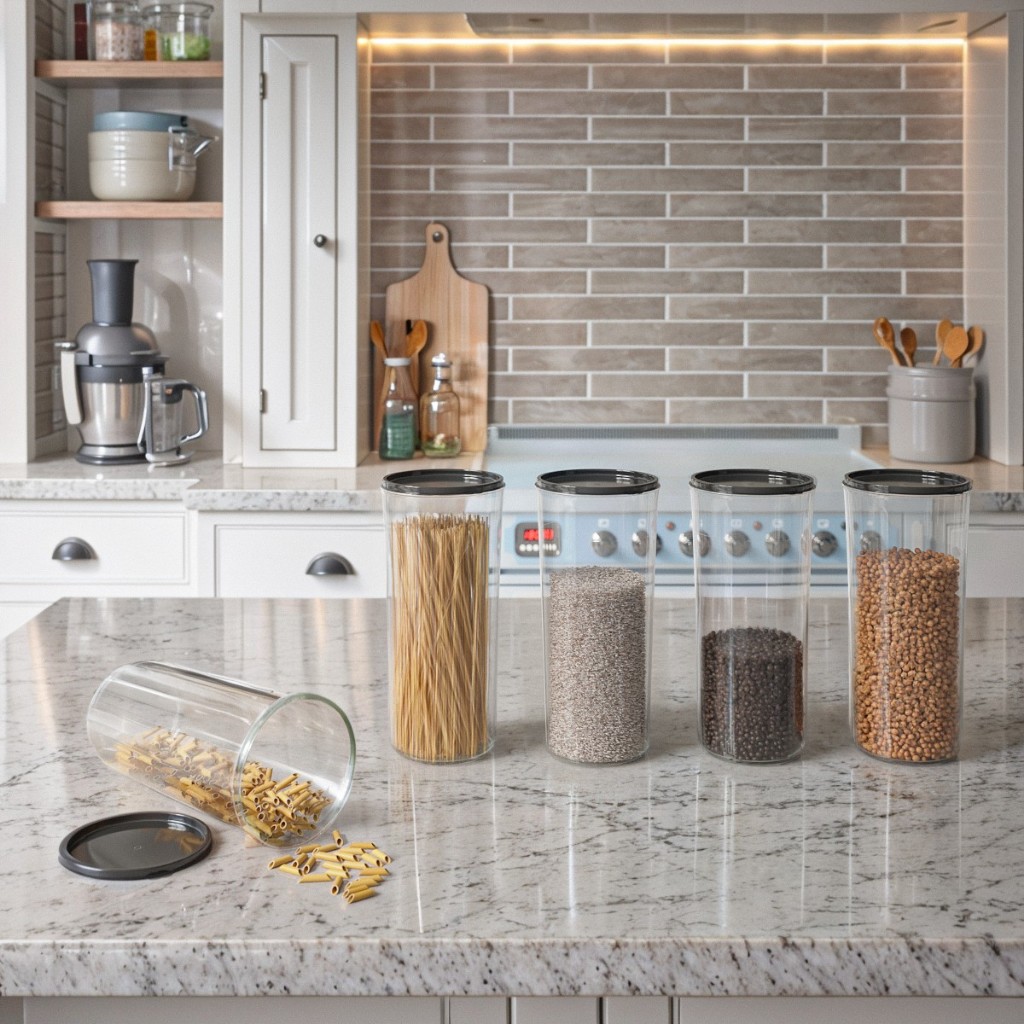 Kit Porta Mantimento Transparente Herméticos 2,5 Litros Decorativo Para Sua Cozinha Elegante Plástico