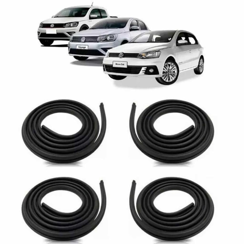 Kit 4 Borrachas Vedação Porta Gol Voyage G5 G6 G7 Dianteira e Traseira Modelo Original