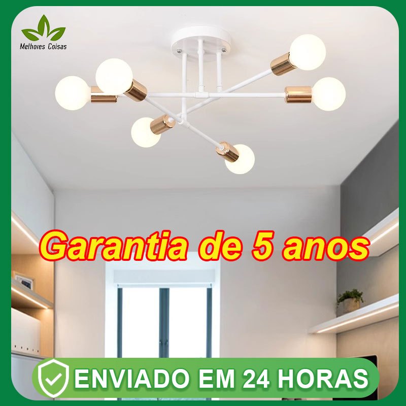 Lustre Moderno Lâmpada De Teto Semi-Embutida Iluminação De Ouro Antiga Nórdica Decorativa De Casa em Oferta na Shopee