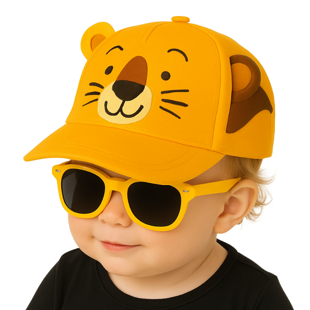 Boné Ajustável Crianças + Óculos 0 A 6 Anos Meninas Meninos