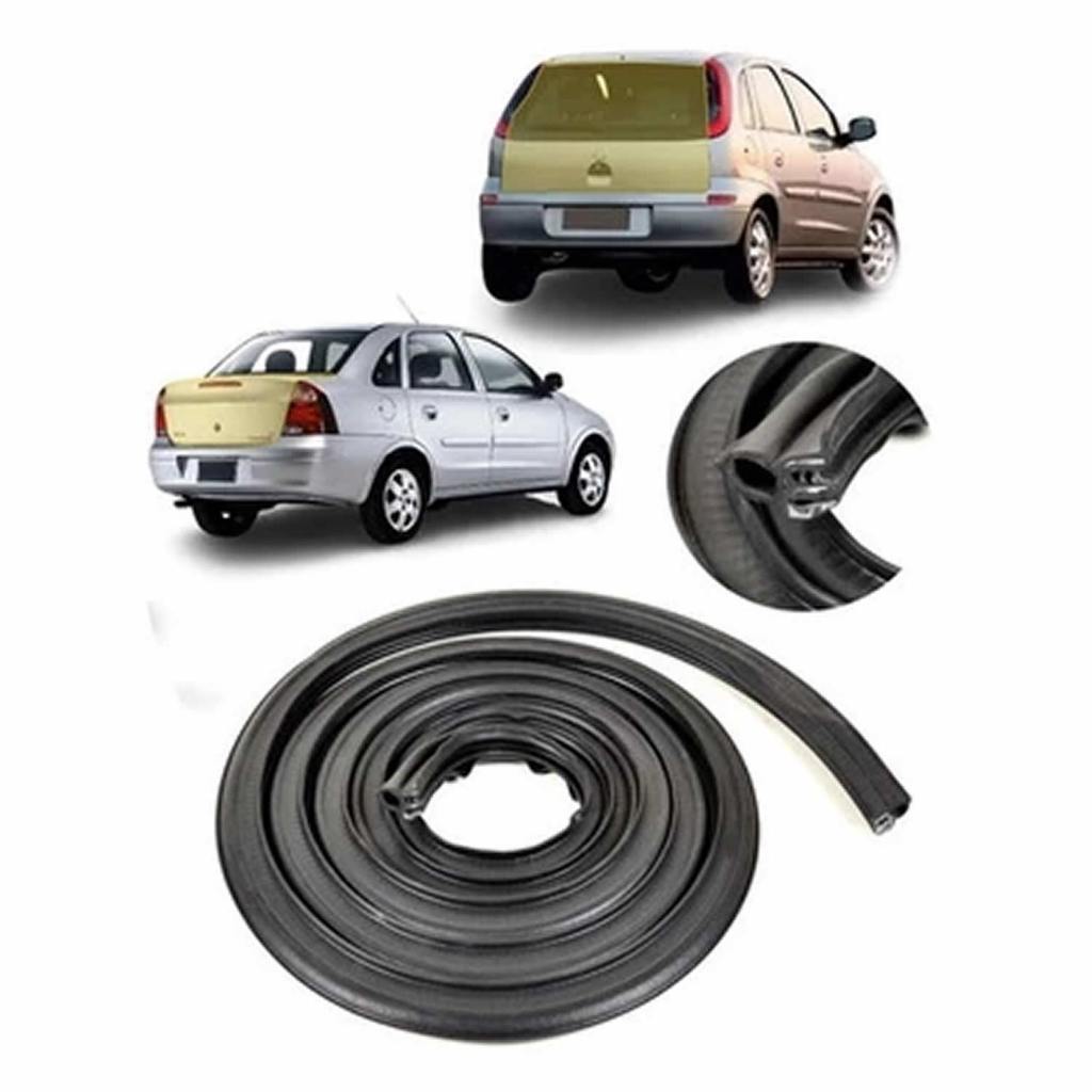 Borracha Porta Malas Corsa Hatch Sedan Classic Com Aba De Acabamento