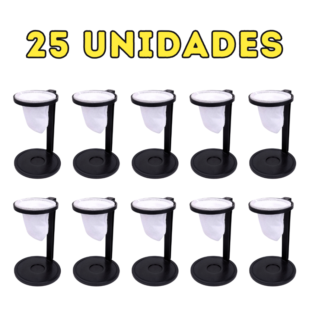 Kit 25 Mini Coador de Café Individual de Pano com Suporte Desmontável Reutilizável em Oferta na Shopee