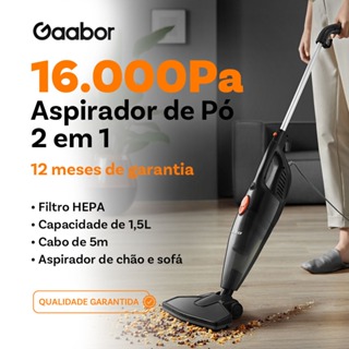Gaabor aspirador de pó 2 em 1 sucção forte de 16000Pa dust off silent Fácil de armazenar GVCW-M15A -1 em Oferta na Shopee