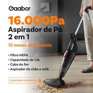Gaabor aspirador de pó 2 em 1 sucção forte de 16000Pa dust off silent Fácil de armazenar GVCW-M15A -1