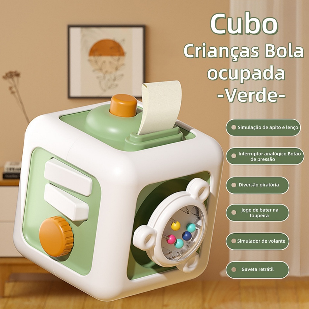 Montessori Educação Infantil Cubo de Rubik Bebê Música Dinâmica Treinamento de Inteligê — imagem 2 de 2