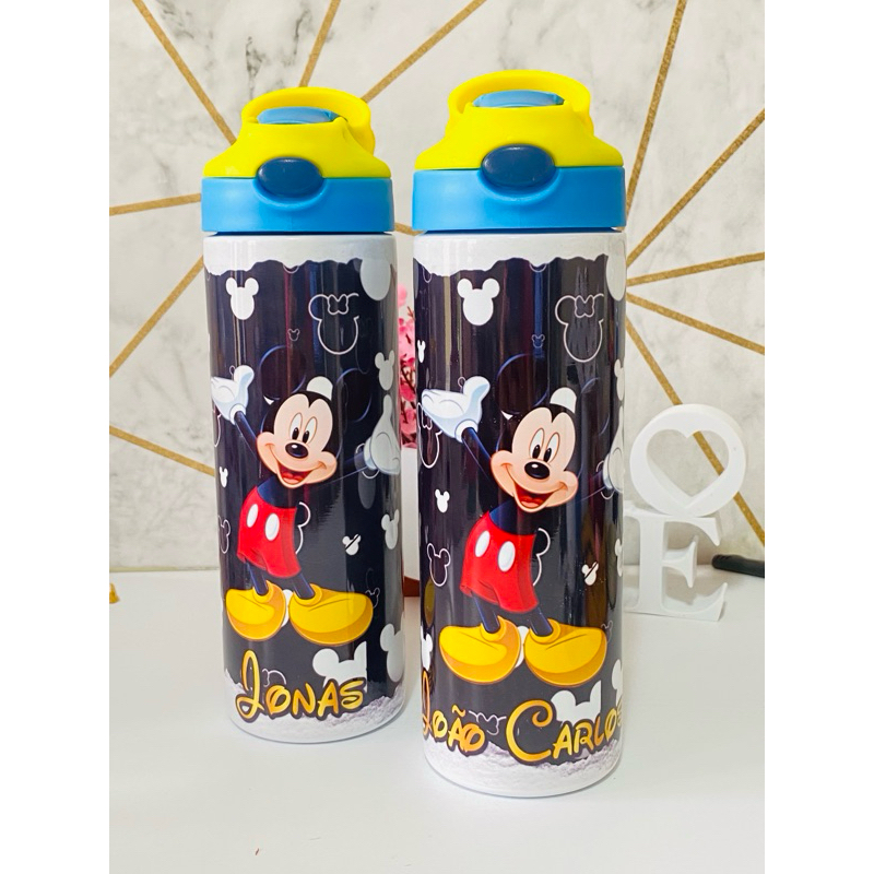 garrafinha infantil MICKEY MINNIE garrafinha térmica inox vácuo