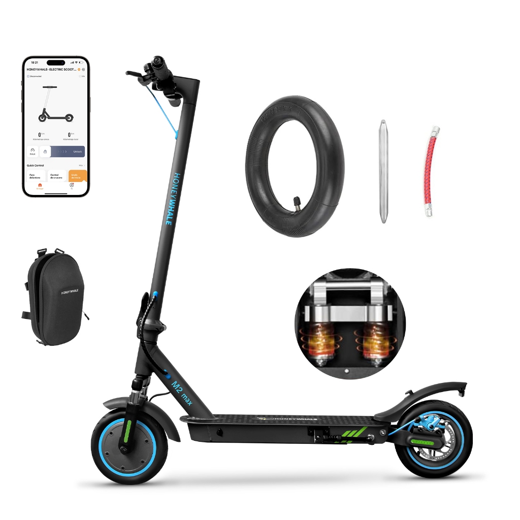 HONEYWHALE M2 MAX Patinete Elétrico Adulto, 500W Scooter Eletrica, 32KM/H Velocidade, 22KM Autonomia em Oferta na Shopee