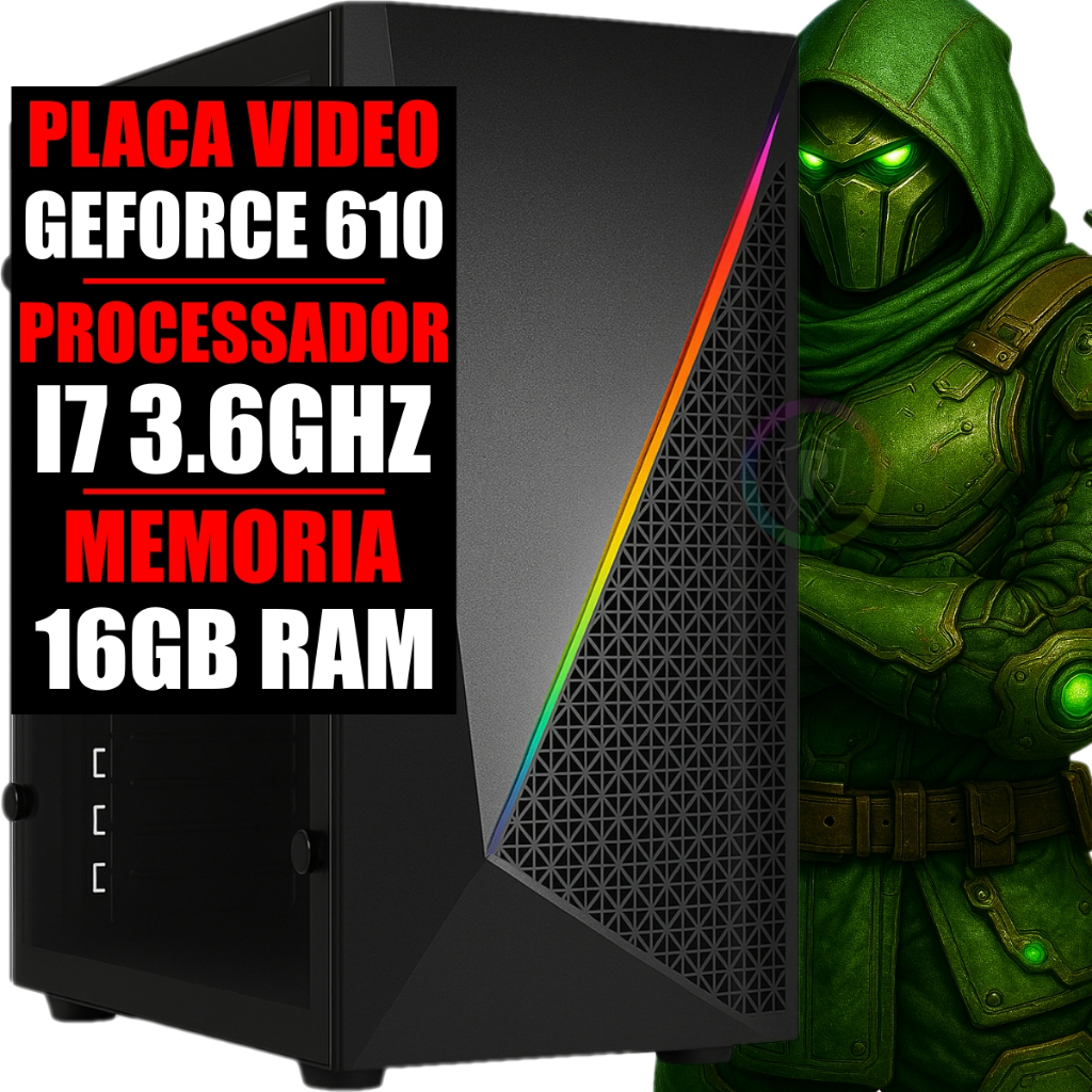CPU PC GAMER BARATO I7 16GB SSD 480GB + GEFORCE GT 610 NVIDIA