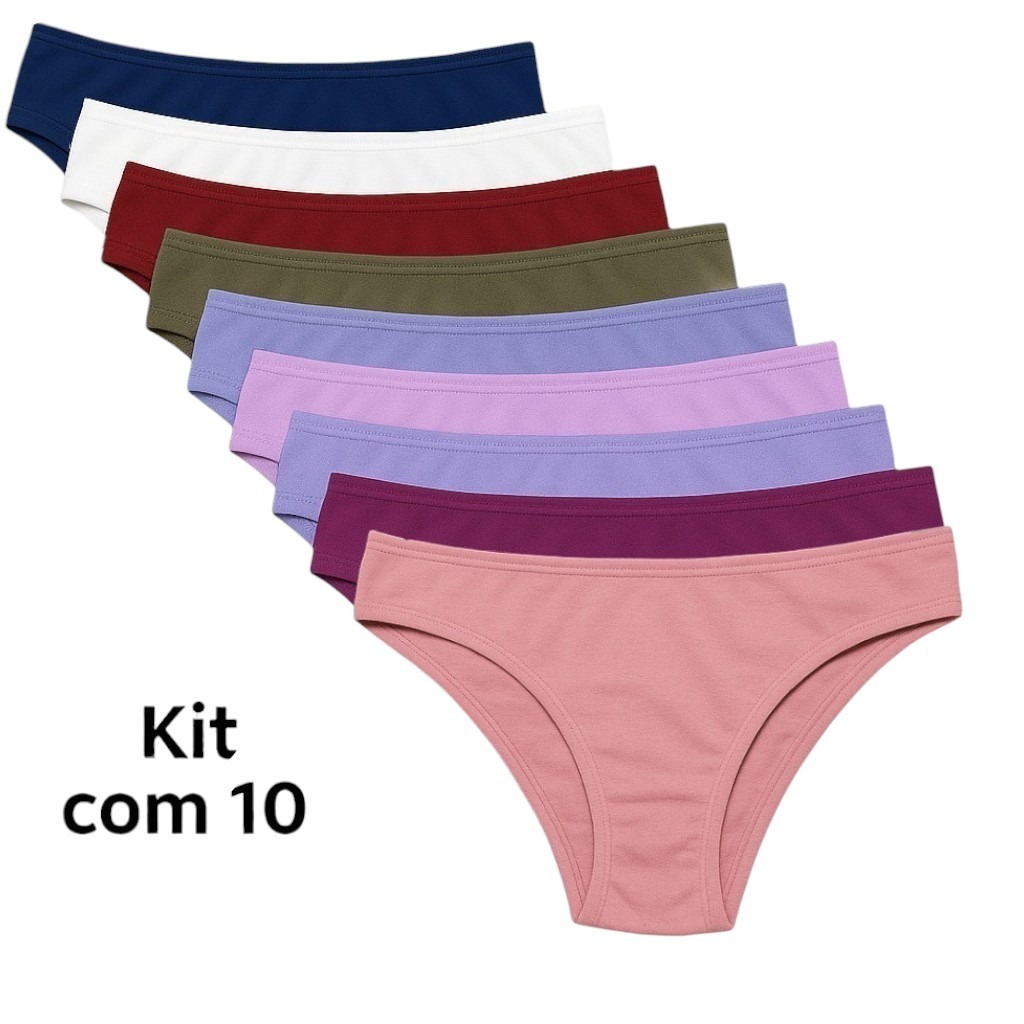 Kit Calcinha Tanga Calcinhas Conforto Feminina Microfibra ou  Algodao Lingerie