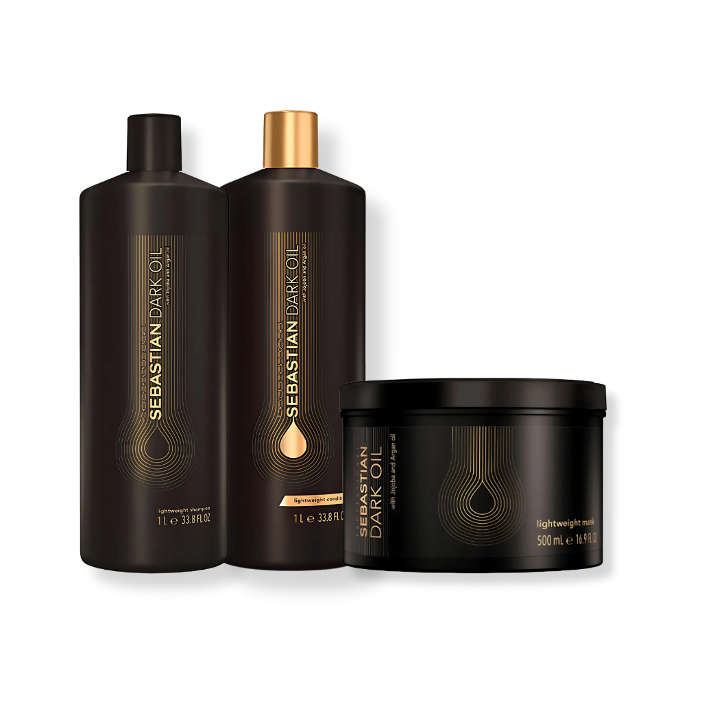 Kit Wella Sebastian - Shampoo 1L , Condicionador 1L e Máscara 500g Dark Oil - Beauty