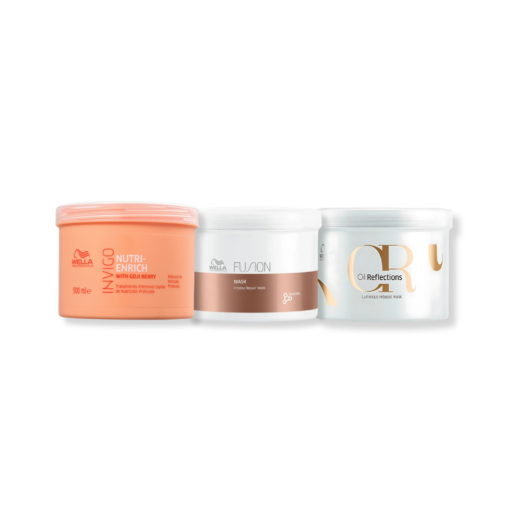 Kit Wella - ( Máscara 500g Enrich , Máscara 500g Fusion e Máscara 500g Oil Reflections ) - Beauty