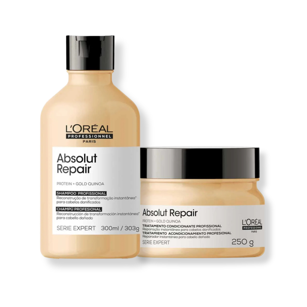 Kit L'Oréal - Shampoo 300ml e Máscara 250g AbsolutRepair Gold em Oferta na Shopee